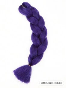 3包24英寸黑色大号编织假发，适合女性日常、节日、角色扮演、时尚编发、万圣节、圣诞节、新年、狂欢节、音乐节等场合。合成纤维钩编假发，实用灵活，耐热。 - 紫色 - 查看 2