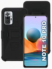 Heavy Duty Case With Clip For Xiaomi Redmi Note 10 Pro - Black - View 3