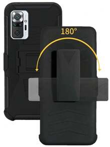 Heavy Duty Case With Clip For Xiaomi Redmi Note 10 Pro - Black - View 5