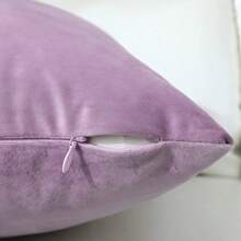 1 Pieza Cubierta De Cojín Cuadrado Decorativo De Terciopelo Suave Para Sofá Cama Coche, 18x18 Pulgadas, Púrpura Claro, El Núcleo De La Almohada No Está Incluido