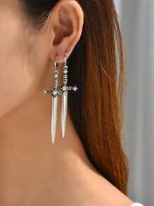 1pair Vintage Sword & Dagger Dangle Earrings