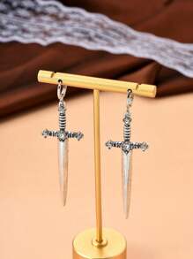 1pair Vintage Sword & Dagger Dangle Earrings