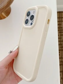 Funda De Teléfono Simple De Color Blanco Mate, Cubierta Protectora Suave A Prueba De Golpes Compatible Con Apple Iphone - Blanco - Ver 5