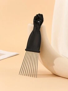 Hairstyling Tools: Fist-cut Comb, Steel-pin Comb, Insert Comb, And Pomade Comb - Black - View 1