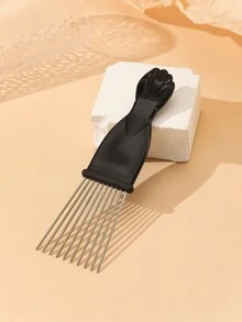 Hairstyling Tools: Fist-cut Comb, Steel-pin Comb, Insert Comb, And Pomade Comb - Black - View 3