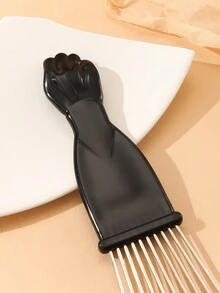 Hairstyling Tools: Fist-cut Comb, Steel-pin Comb, Insert Comb, And Pomade Comb - Black - View 4
