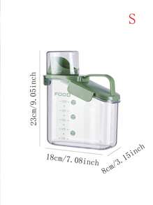 1個帶蓋、手柄的便攜式密封罐,穀物容器,廚房儲物箱,透明寵物食品、大米桶,零食和茶的儲存罐,家用廚房用品 - 白色 - 查看 10