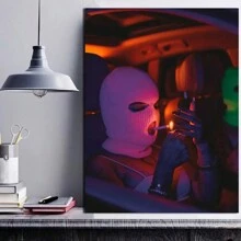 1入組畫布畫,復古女性海報,適用於客廳、廚房、牆藝、房間裝飾,不含相框 - 彩色 - 查看 1