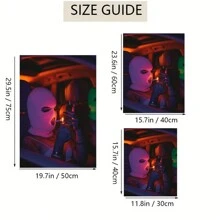 1入組畫布畫,復古女性海報,適用於客廳、廚房、牆藝、房間裝飾,不含相框 - 彩色 - 查看 3