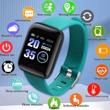 1pc Unisex Silicone Strap 1.44 Inch Touch Screen Multifunctional Electronic Watch With Machine That Needs To Connect Usb Port For Charging, Does Not Include Usb Charger - Green - View 12