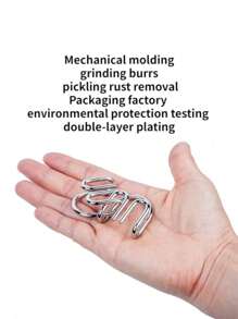 8 件/套金属蒙特梭利拼图线 IQ 思维智力拼图互动游戏缓解教育工具 - 銀色 - 查看 3