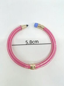 1pc Fashionable Cute Pencil Shaped Bangle Bracelet - Multicolor - View 4