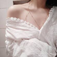 1pc Bra Chain With Beaded Decorations, Suitable For Daily Wear, 2023 New Arrival.