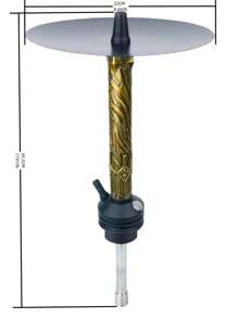 阿拉伯水煙筒,歐式手提水煙,經典棒狀水煙,304不銹鋼內管,鋁合金底座配樹脂細節,適用於酒吧、水煙休息室、家庭和戶外使用 - 綠色 - 查看 7