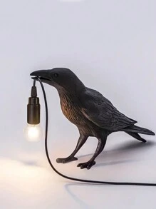 1 件吉祥鳥檯燈,可愛檯燈,獨特動物形狀裝飾燈,黑色裝飾,鳥類裝飾,藝術裝飾,家居裝飾,適合客廳、臥室 - 黑色 - 查看 3