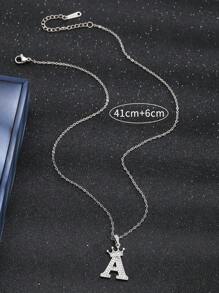 1 Pc Classic Popular Initial Letter & Crown Pendant Necklace For Boys Girls Fashion Street Jewelry For Daily Life For Teen Birthday Gift