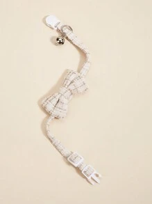 1pc Adjustable Pet Collar With Bowknot, Suitable For Cats And Dogs, Decorative Khaki - Khaki - View 3