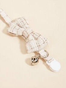 1pc Adjustable Pet Collar With Bowknot, Suitable For Cats And Dogs, Decorative Khaki - Khaki - View 2