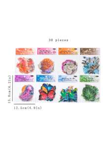 30張金魚貼紙套裝,寵物材質,透明防水,適用於diy杯子裝飾,剪貼簿,手工藝,學生獎品 - 彩色 - 查看 5