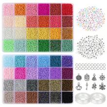19200 chiếc 2mm Ly Hột Hạt Đối với Làm đồ trang sức , Thủ công Kết cườm Bộ dụng cụ , 200 chiếc Chữ cái Hạt Với Đàn hồi Cord , Tình bạn Vòng tay Hạt , DIY Bộ làm đồ trang sức , Creative Quà tặng lễ hội - 24000 chiếc - Xem 6