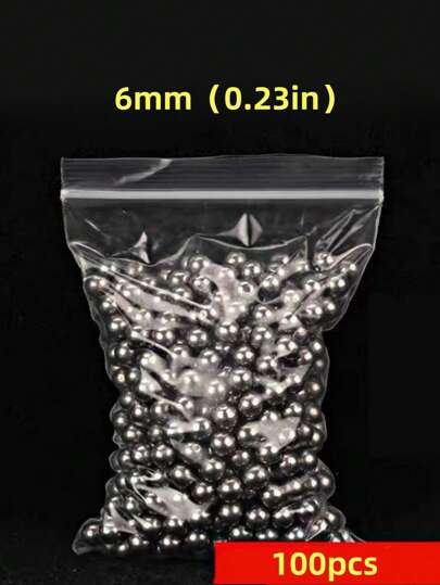100pcs/pack High Carbon Steel Precision Steel Ball, Suitable For Slingshot Hunting & Shooting Practice, Bike DIY Bearing Steel Ball, Industrial Etc. Slingshot Premium Steel Ball 6mm/7mm/8mm