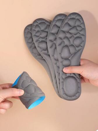 3ANGNI 1 par aprikos, svart, grå unisex stötdämpande massagekudde-inläggssulor, bekväma för dagligt slitage, högklackat, sneakers, fritidsskor för kvinnor män träningsskor Löparskor sommar