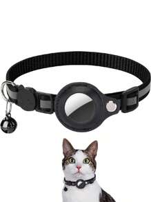 反光貓狗保護袖鈴項圈 - 黑色 - 查看 1