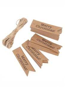 100 Miếng Chủ Đề Giáng Sinh Cá Hình đuôi Giấy kraft Treo Nhãn , DIY Trang trí Mặt dây chuyền Với Bện lại , Tag Quà tặng Đối với Nhà  , Cửa hàng Hoặc Cửa hàng , Giải tỏa Nhãn Đối với Giáng sinh Đồ trang trí - màu nâu - Xem 4