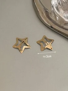 8件套女士发饰，金色发夹，3厘米金属星星发卡，甜美优雅五角星街头金色发饰y2k爪夹发爪发夹，学习用品 - 金色 - 查看 2