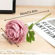 1入組人造荷花和牡丹花束,適用於diy家居裝飾,婚禮手持花束 - 白色 - 查看 3