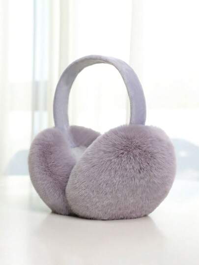 1pc Women's Foldable Plush Ear Warmers, Soft Ear Muffs, Perfect For Winter Outdoor Activities