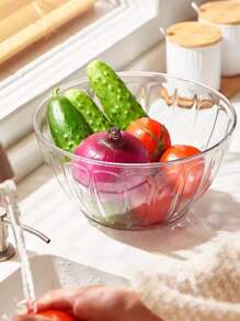 1 cái/2 cái/Bát đựng salad có nắp đậy, Bát nhựa trong suốt dày, Dùng để đựng đĩa lạnh trong bếp gia đình đựng salad và trái cây, Nhà bếp, Quà tặng Giáng sinh, Đồ dùng học tập - Trong sáng - Xem 5