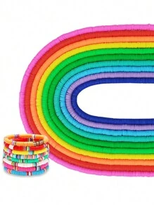 3500顆10股鉆石粘土珠套裝,6毫米黑色玛瑙珠,適用於製作手鍊項鍊珠寶飾品用料 - 彩色 - 查看 7