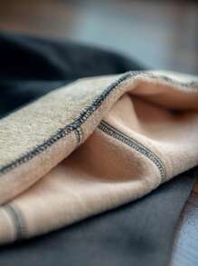 Medias Afelpadas Unicolor Efecto Piel - Negro - Ver 3