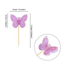 Purple Creative Double-Layer Hollow Butterfly Cake Topper Pick, Bakery Cake Dessert Table Decoration - Purple - View 3