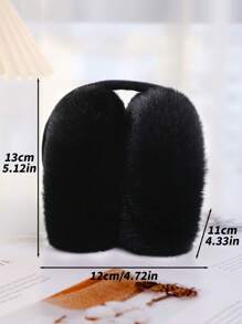 1 miếng bịt tai ấm áp có thể gập lại dành cho nữ, bịt tai có bịt tai, bịt tai ngoài trời mùa đông, thích hợp cho các hoạt động mùa đông, phụ kiện mùa đông - màu đen - Xem 4