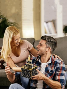 1pc Blue Happy Birthday Money Box Cash Gift Pull, Cash Gift Box Cash, Cash Gift Money Box Color Money Clip Cash With Pull Out Card DIY Set Surprise Birthday Gift Box - Blue - View 2