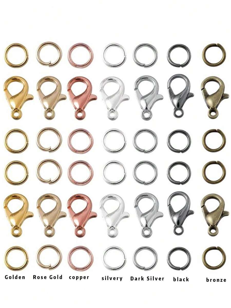 200pcs Rings+50pcs Clasps Set Lobster Clasp Open Jump Rings for Bracelet Necklace Connectors Jewelry Making DIY Kit