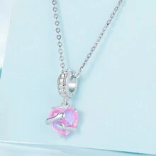 WOSTU 心型珠寶系列1入組925純銀心型魅力珠寶吊墜,適用於原創diy手鏈和項鍊,女士精品珠寶 - 銀色 - 查看 3