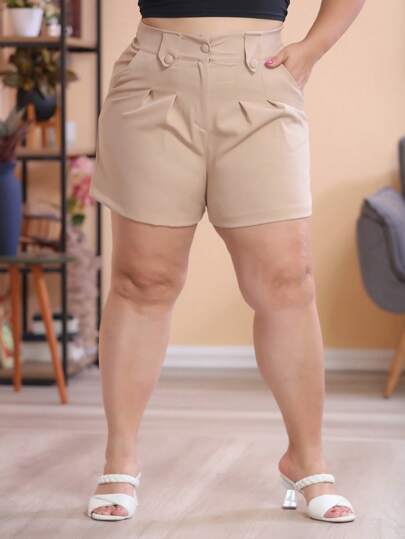 Short Feminino Plus Size Alfaiataria Meio Coxa Premium G1 G2 G3