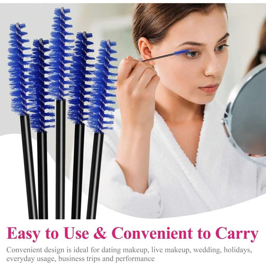 100 Pcs Disposable Mascara Wands Bendable Eyebrow Brush Portable Eyelash Spoolies For Lash