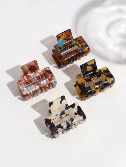 4pcs Acetic Acid Resin Hair Claw Clips Casual,Dopamine Hair Jaw Clip Hair Clamps Hair Clutch Hair Claw Clip Fall Winter Hair Clip Hair Accessories For Women For Vacation Outfits Woman