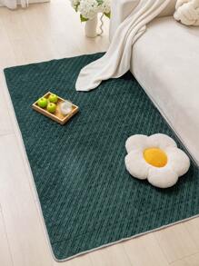 1入組短毛絨繡花地墊，適用於客廳、書房、臥室，防塵防貓抓地毯，簡約家居裝飾，INS風格，四季適用 - 綠色 - 查看 1
