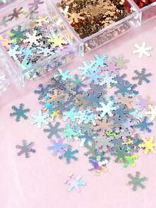 Snowflake Design Nail Art Glitter Sequins, 1box Assorted Color Flakes DIY Decoration - Multicolor - View 3