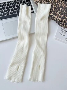 1 Đôi Găng tay len hở ngón thời trang màu trắng trơn dành cho nữ, thích hợp để mặc hàng ngày vào mùa thu đông để giữ ấm. Phụ kiện Halloween Găng tay mùa đông Găng tay lạnh - trắng - Xem 4
