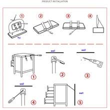 2个白色家具墙锚，防倾倒柜体电视带，保护儿童和宠物免受家具坠落伤害 - 白色 - 查看 3