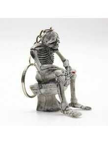 1入組男士創意合金鑰匙扣汽車鑰匙扣鑰匙鍊馬桶禮物裝飾包包吊飾卡通鑰匙扣可愛包飾汽車吊飾包配件聚會節日禮物生日情人節時尚潮流流行適用於青少年女孩女大學生老師 - 灰色 - 查看 7