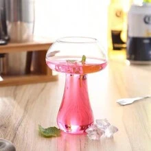 1 Pezzo 250ml Bicchiere Da Cocktail A Forma Di Fungo, Bicchiere Da Martini Creativo, Coppa Da Bere In Vetro Con Alto Piede Adatta Per Caffè, Succo, Vino, Champagne, Cocktail, Bar Per La Casa, Bicchieri Per Feste