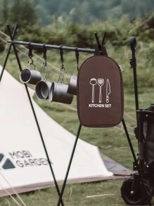 1入組戶外餐具收納套裝,便攜式廚具套裝,旅行收納袋露營野餐,便攜式露營烤肉套袋(僅袋)