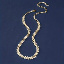 1pc Luxury Sparkling Rhinestone Claw Chain Welding Rhinestone Chain Necklace For Women, Ideal For Wedding, Engagement & Party Gift